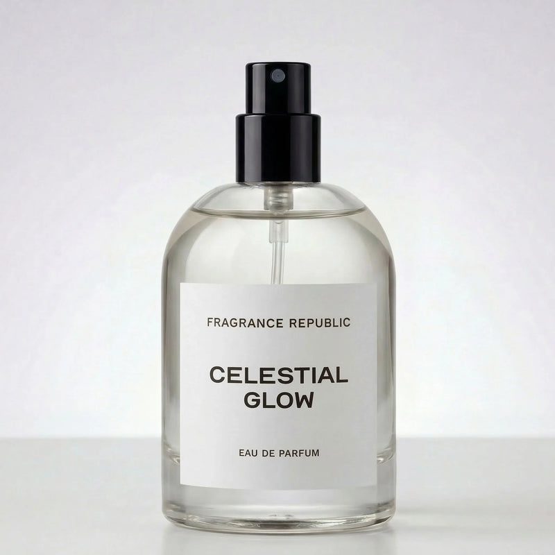 Fragrance Republic Celestial Glow eau de parfum bottle on a white background