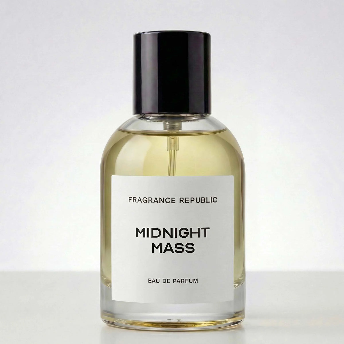 Fragrance Republic Midnight Mass eau de parfum bottle on a white background