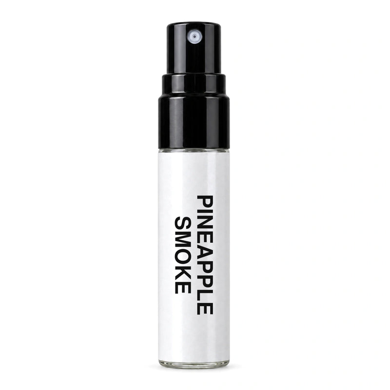 Fragrance Republic Pineapple Smoke sample spray with vertical white label.