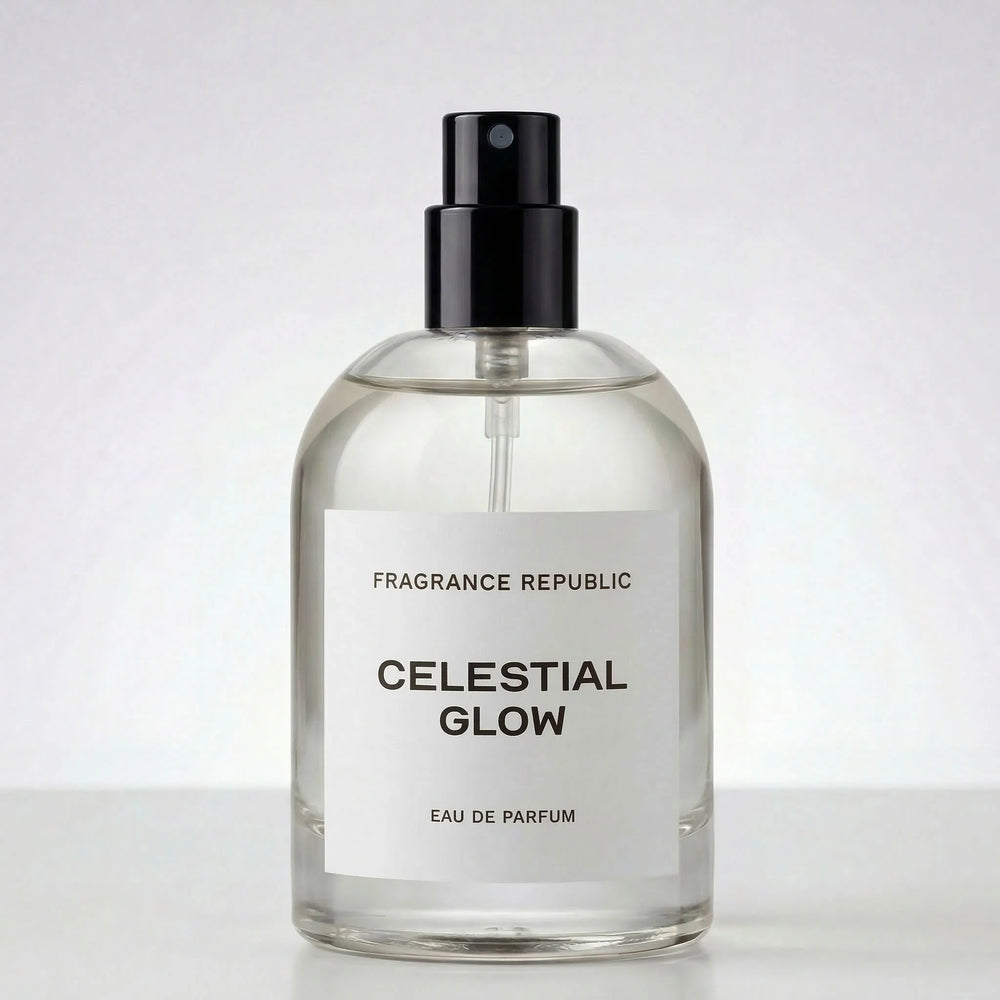Fragrance Republic Celestial Glow eau de parfum bottle on a white background