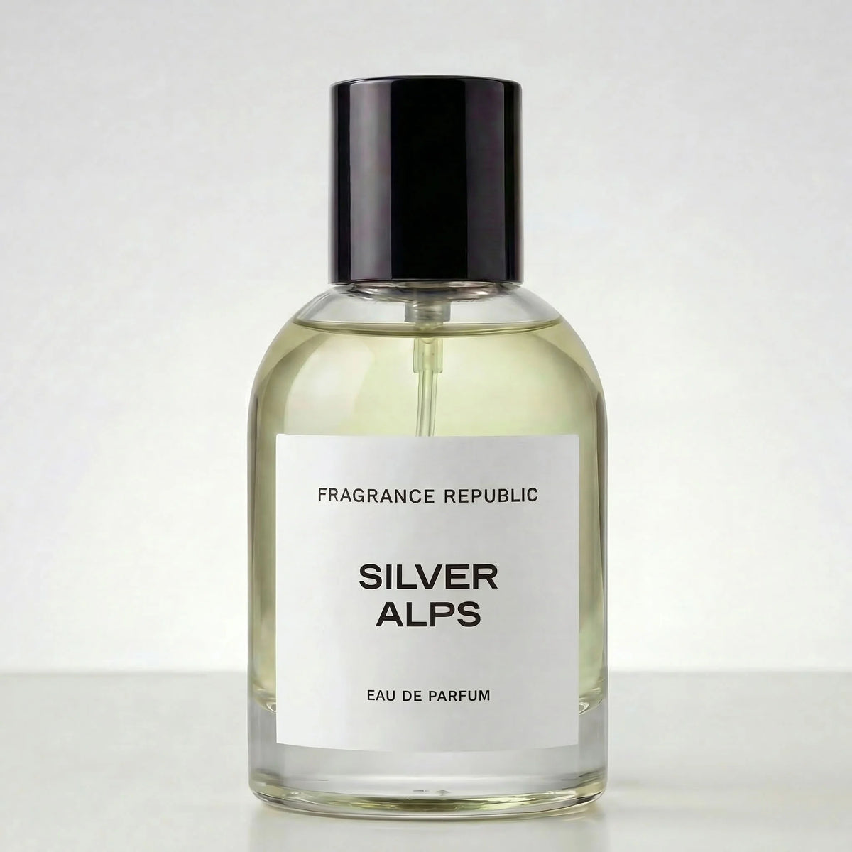 Fragrance Republic Silver Alps eau de parfum bottle on a white background